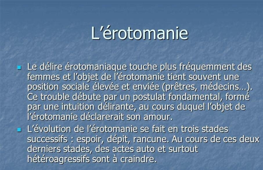 L’érotomanie