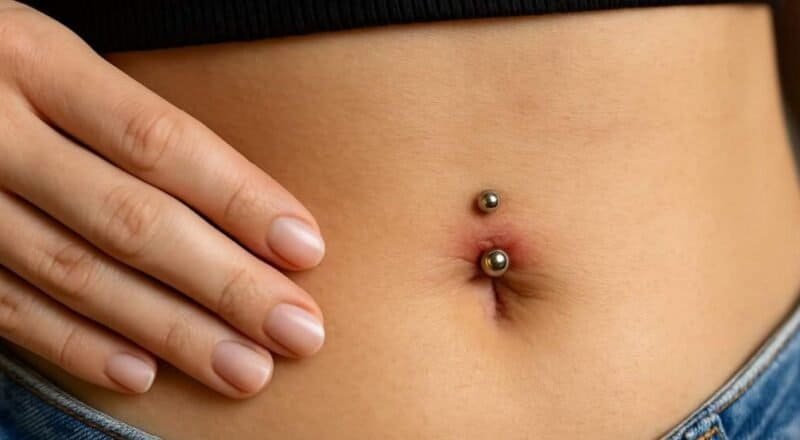 Rejet de piercing nombril