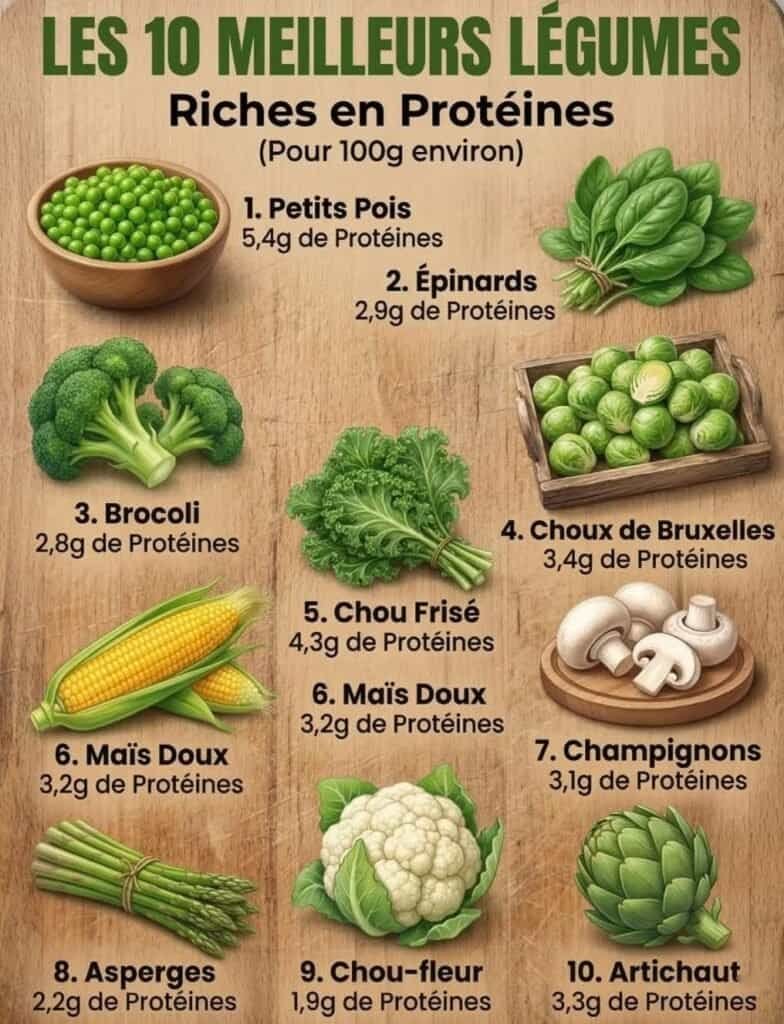 Légumes les plus riches en protéines